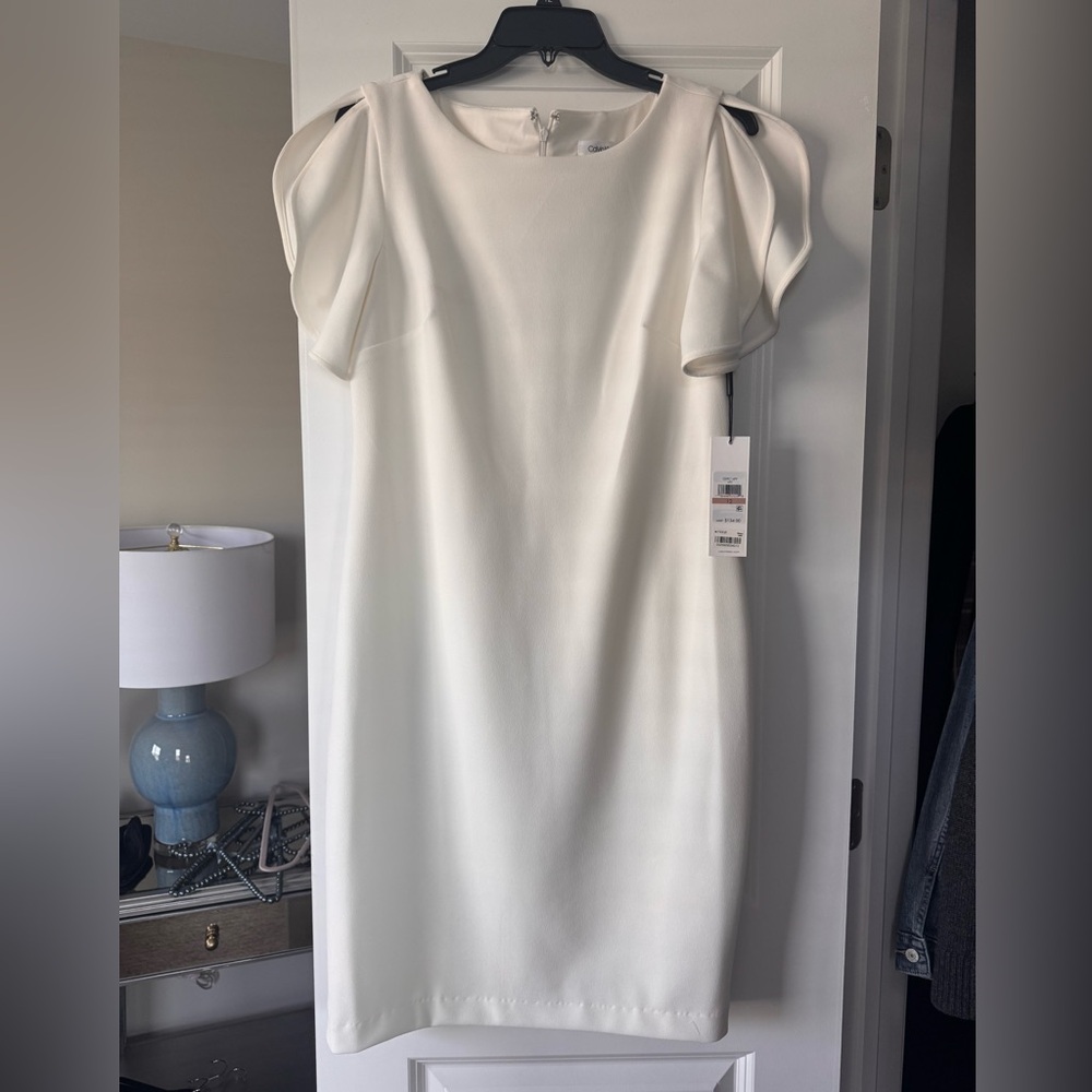 Calvin Klein Ivory Cocktail Sheath Dress Size 12  NWT